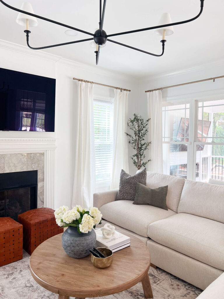 living room with neutral colors