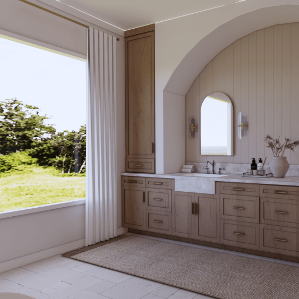 bathroom vanity with arch, design concept for Oakridge project by The Highpoint House