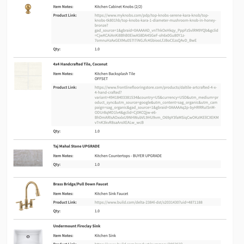 Selections Packet Example
