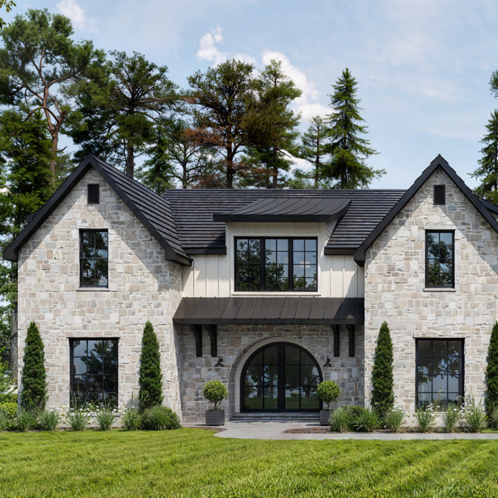 modern stone house designed by The highpoint house