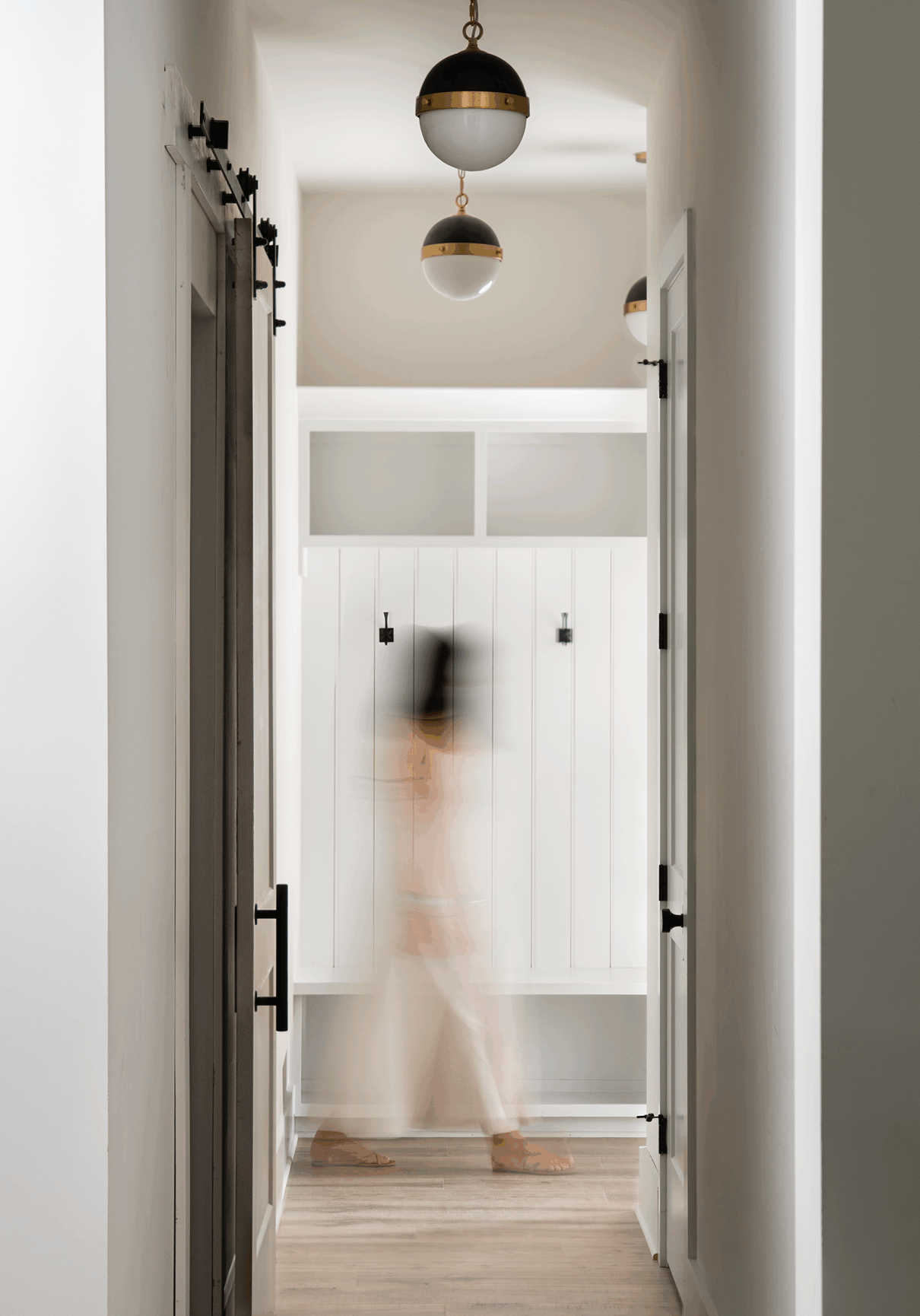hannah french walking i mudroom of joyful creek house design